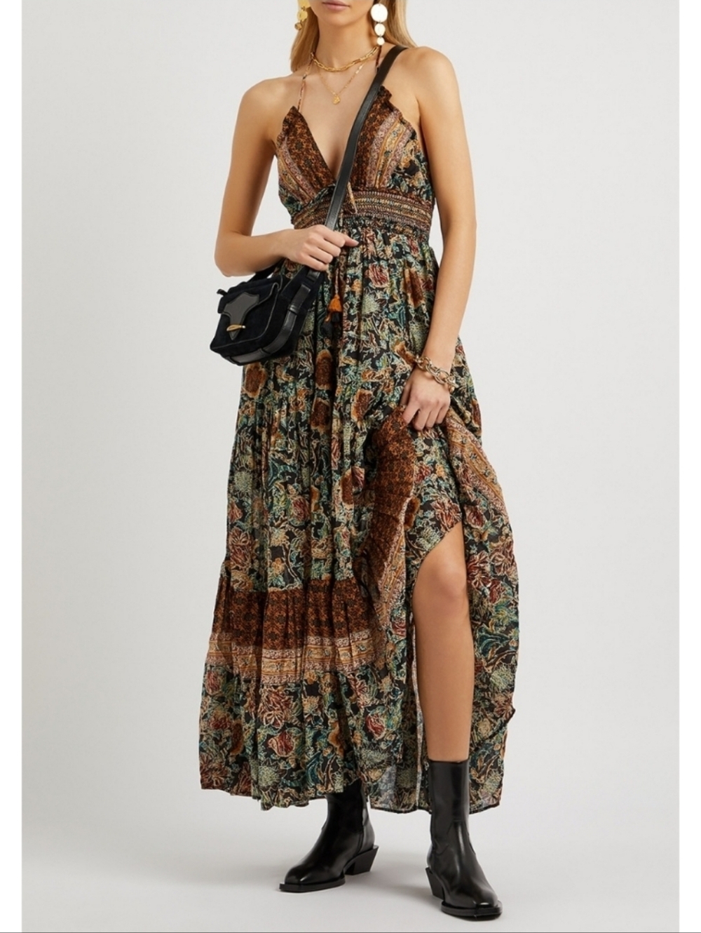 Free People Real Love Maxi Dress in Twilight Combo XS - Picture 12 of 14